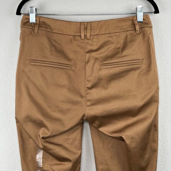 H & M Brown Slim Mid Rise Capri Chino Pants NWOT Size 6 - Picture 8 of 12